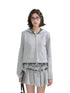 Gray Plaid Spliced Hoodie & Skirt Set - CHINASQUAD