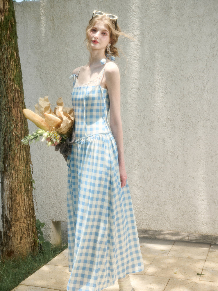 Lace Fake Two-Piece Pleated Patchwork Dress - CHINASQUAD