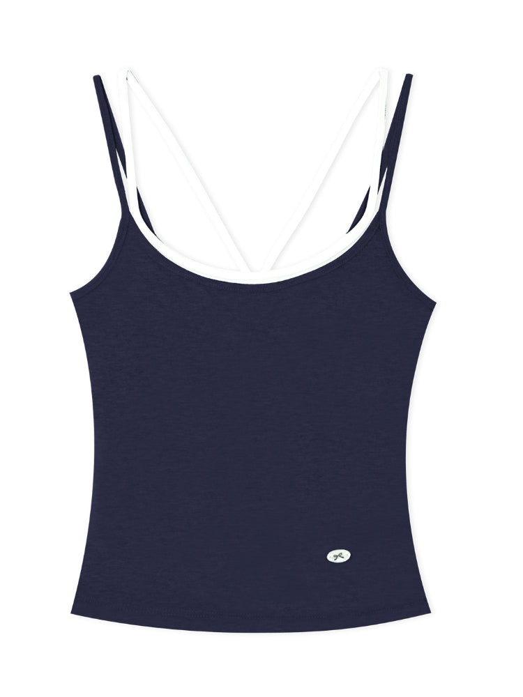 Fake Two-piece Padded Camisole Tank Top - CHINASQUAD