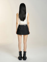 Black & Gray High-waisted Vintage-style Skirt - CHINASQUAD