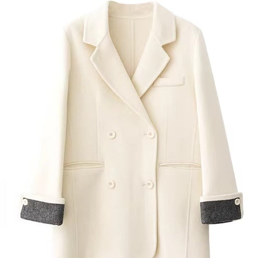 Mid-Length Double-Faced Wool Blazer