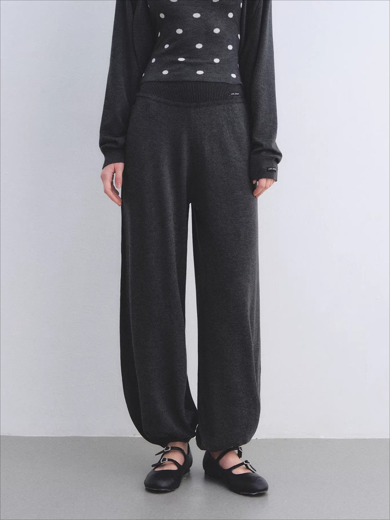 Contrast Polka Dot Cardigan & Cami Set