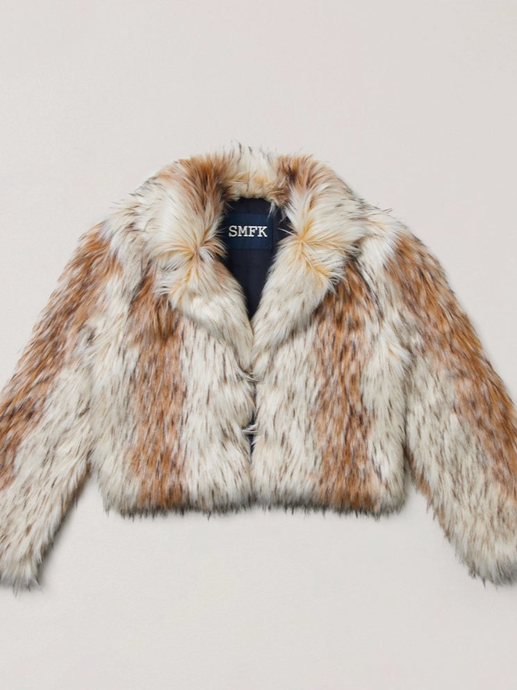 Cross Relic Wilderness Hunter Cropped Faux Fur Jacket
