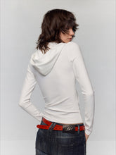 Asymmetrical Adjustable Hooded Ribbed T-shirt - CHINASQUAD