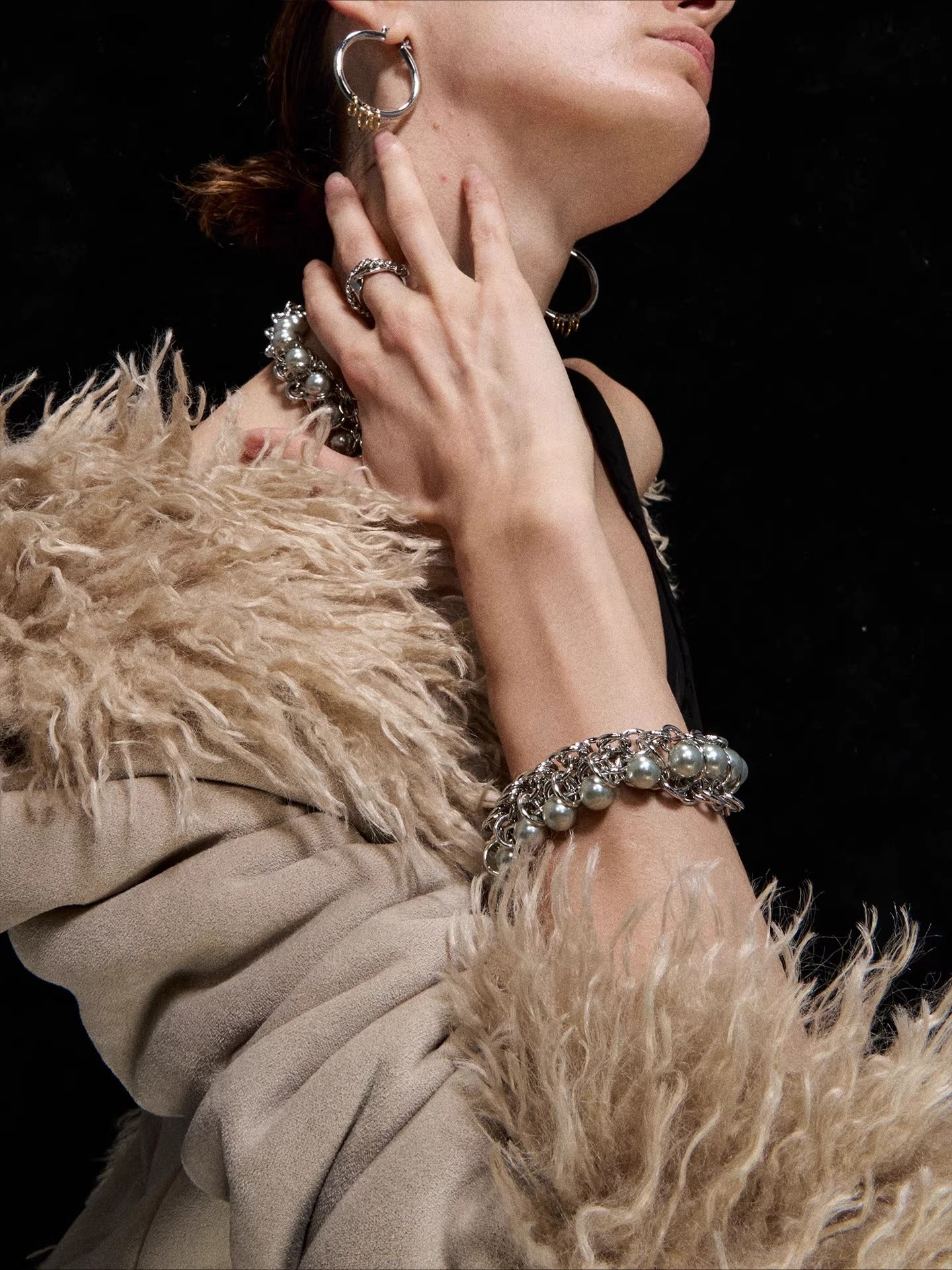 Wrapped Beaded Pearl Bracelet