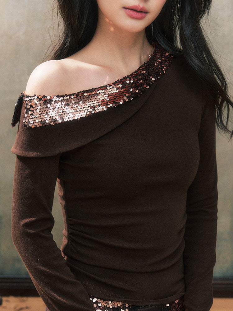 Off-Shoulder Plaid Patchwork Blouse - CHINASQUAD