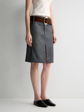 Grey Wool Double-layer Suit Midi Skirt - CHINASQUAD