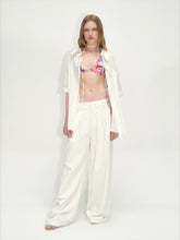 White Lyocell Wide-Leg Pants - CHINASQUAD