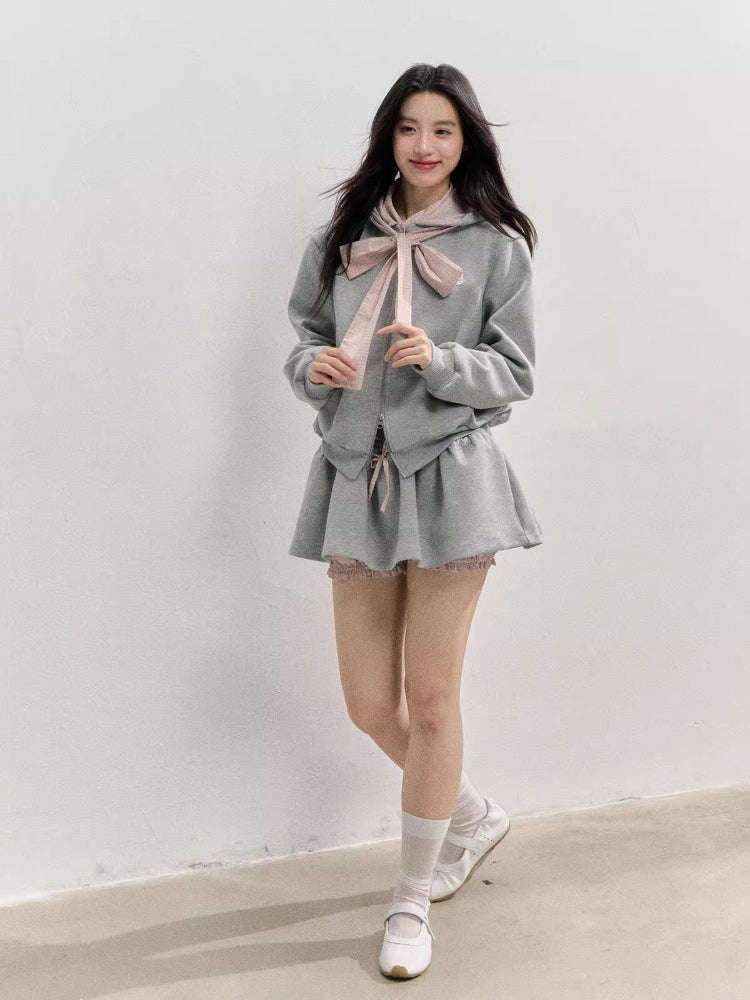 Preppy Style Bow Tie Hoodie - CHINASQUAD