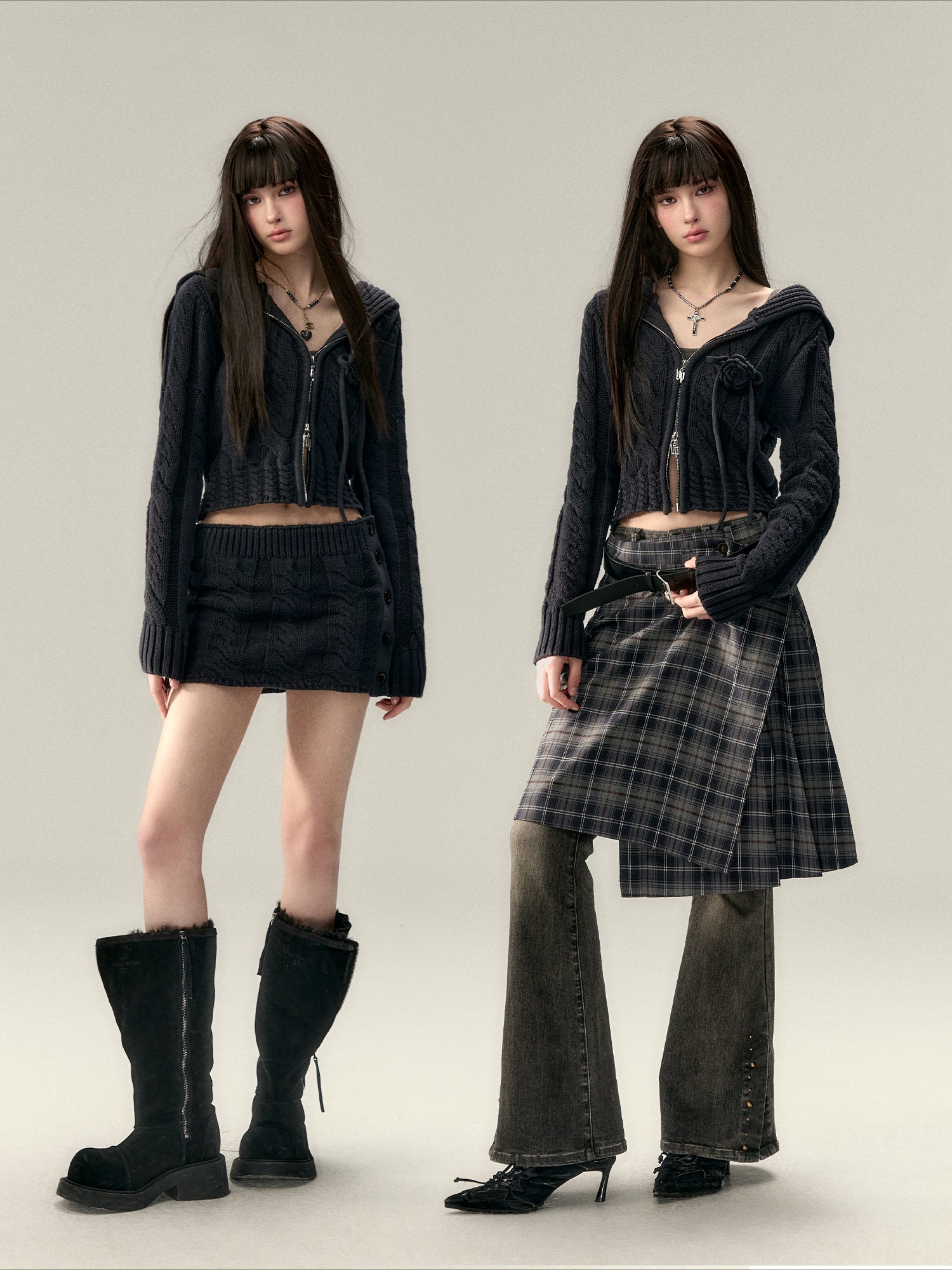 Cable-Knit Cardigan Sweater - CHINASQUAD