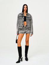 Classic Cross Angled Denim Skirt - CHINASQUAD