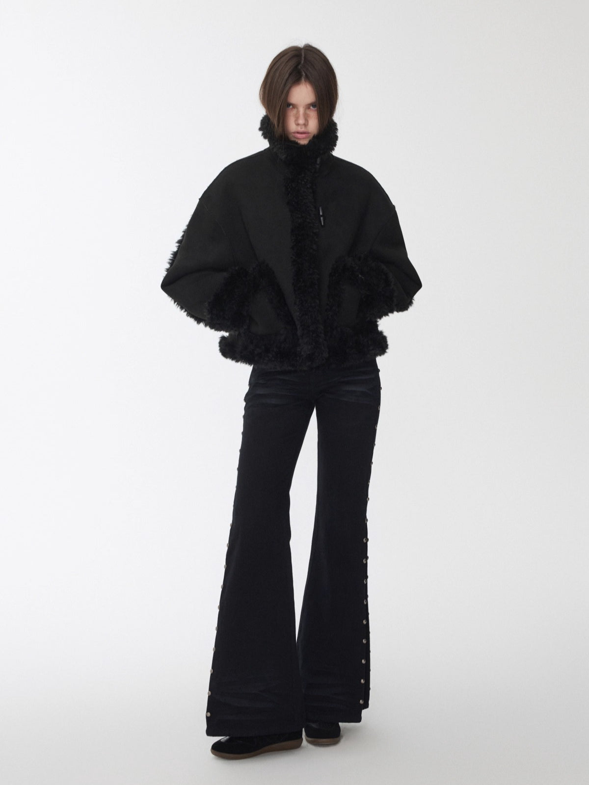 Shearling Reversible Suede Short Jacket