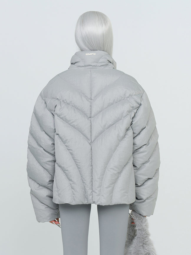 Black & Silver Hurricane Oversized Down Jacket - CHINASQUAD