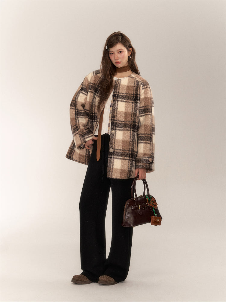 Plaid Lamb Wool Jacket - CHINASQUAD