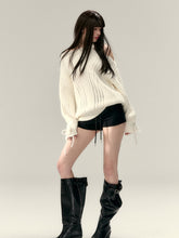 Two-Way Bowknot Irregular Sweater - CHINASQUAD
