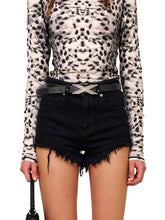 Mid-Low Waist Rivet Fringe Shorts - CHINASQUAD