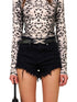 Mid-Low Waist Rivet Fringe Shorts - CHINASQUAD