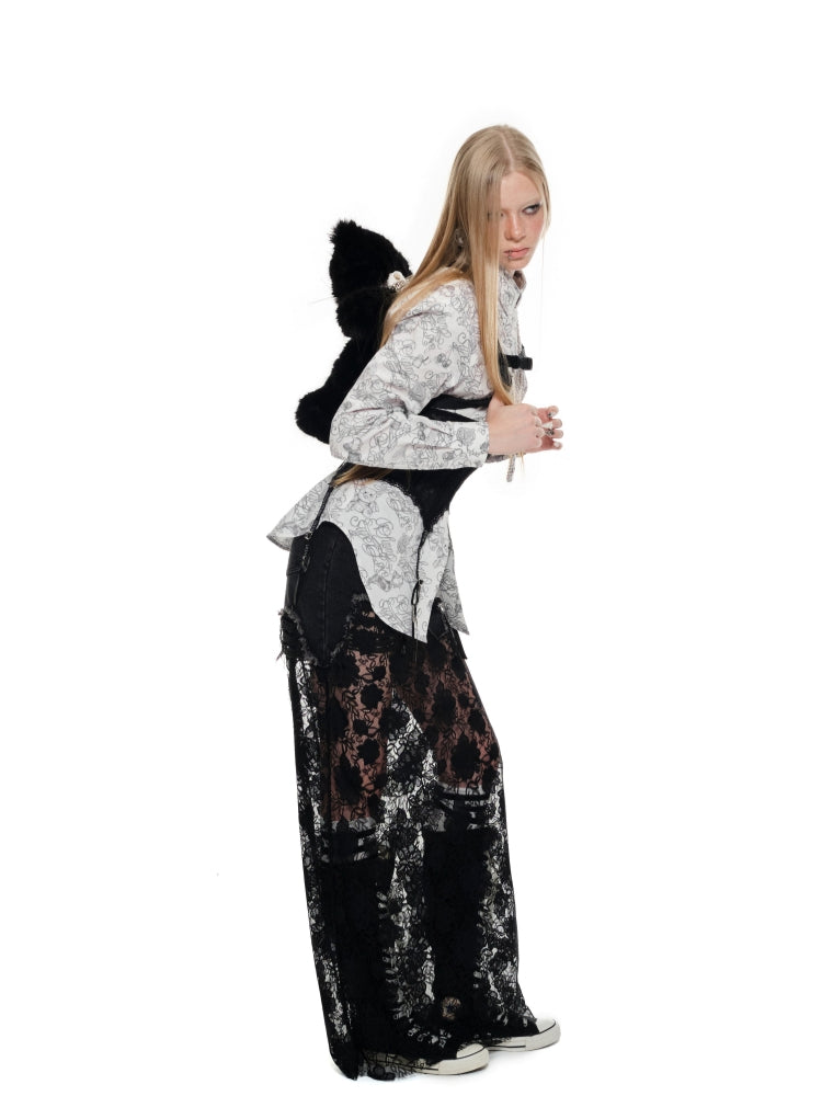 Black & White Tattoo Print Shirt - CHINASQUAD