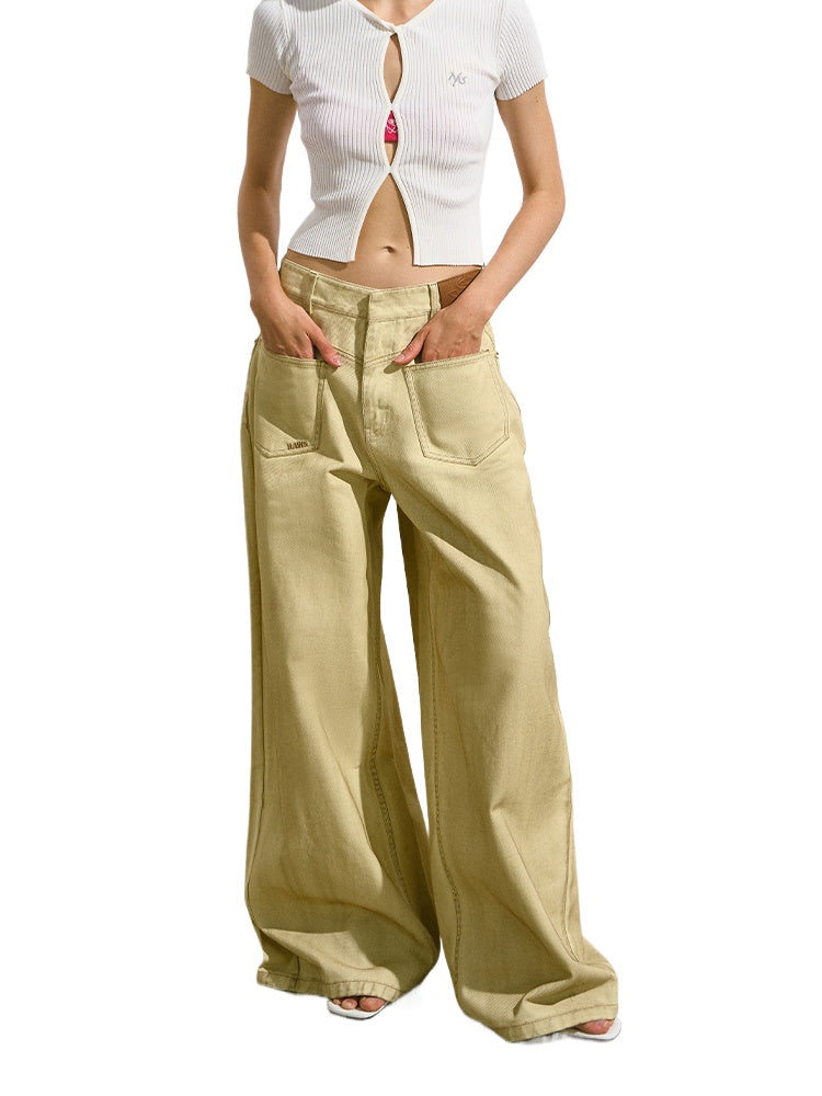 Vintage Washed Loose Casual Wide-Leg Pants - CHINASQUAD