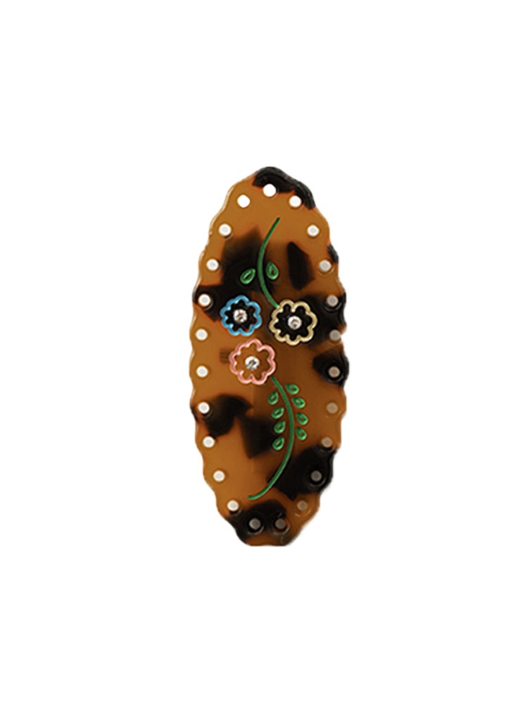 Tortoiseshell-colored Acetate Hair Clip - CHINASQUAD