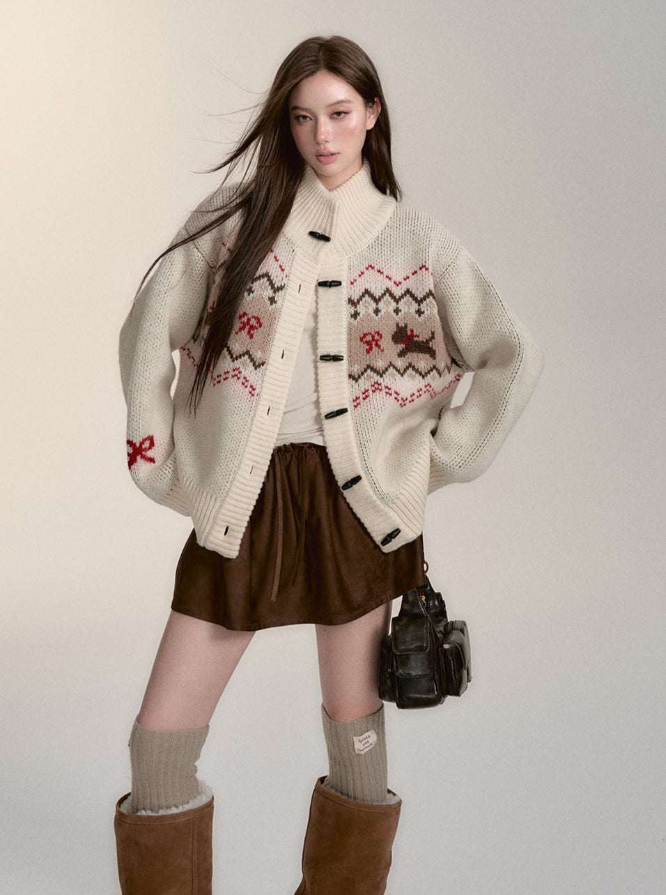 Fair Isle Loose Knit Cardigan - CHINASQUAD