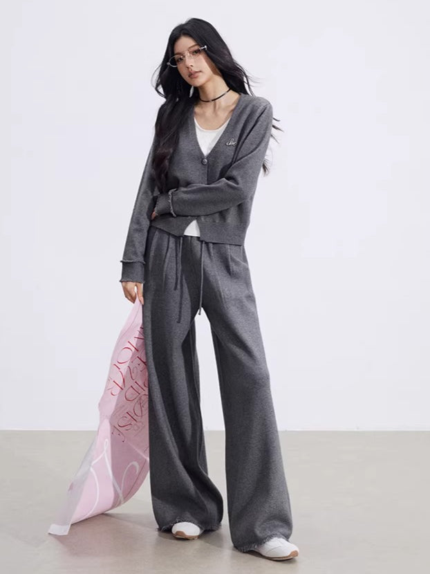 Mock-Layer Crop & Wide-Leg Knit Set