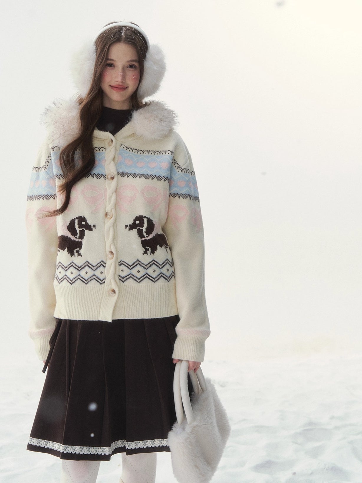 Vintage Dachshund Thermal Knit Sweater