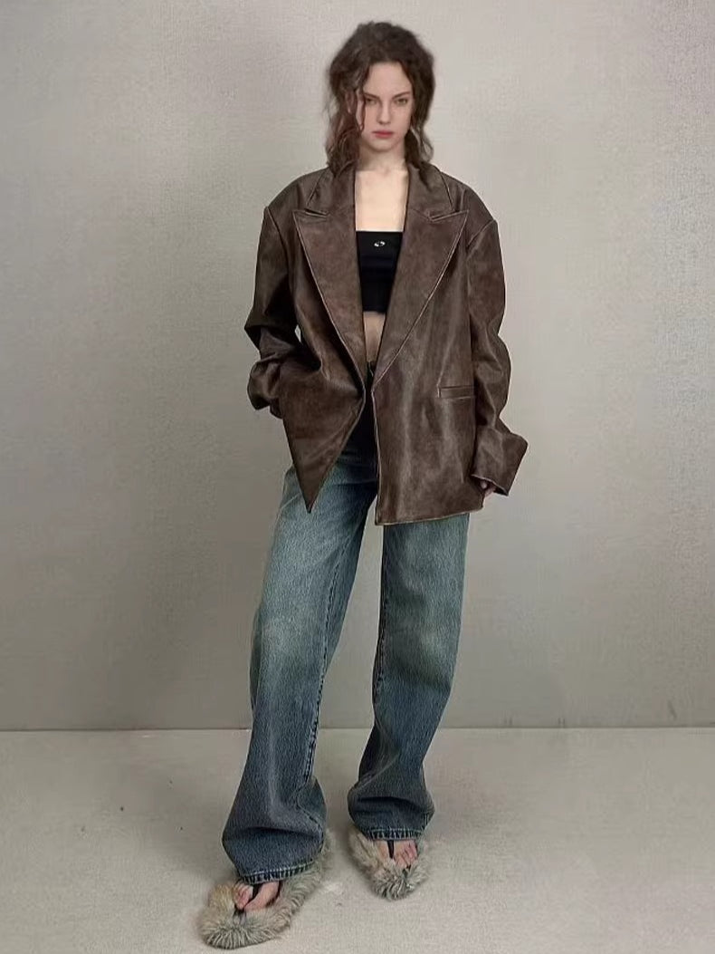 Washed Granite Straight-Leg Denim Jeans