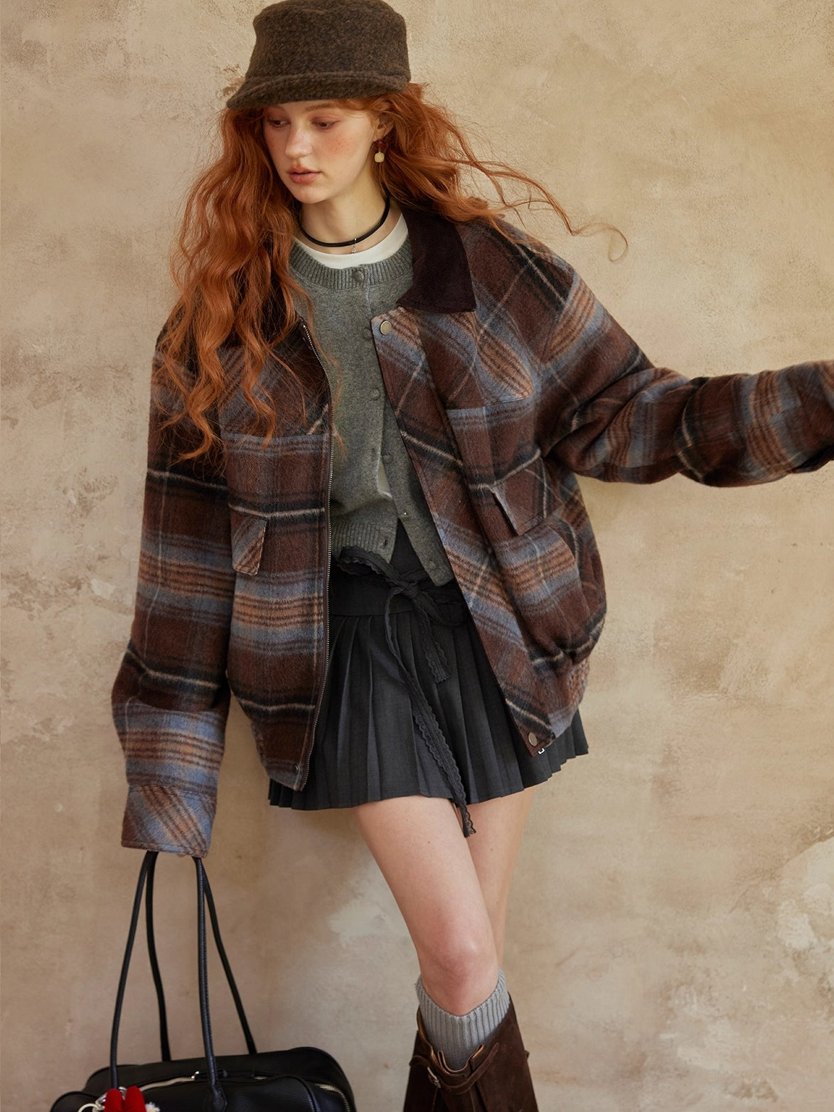 Maillard Vintage Plaid Wool-Blend Overshirt Jacket