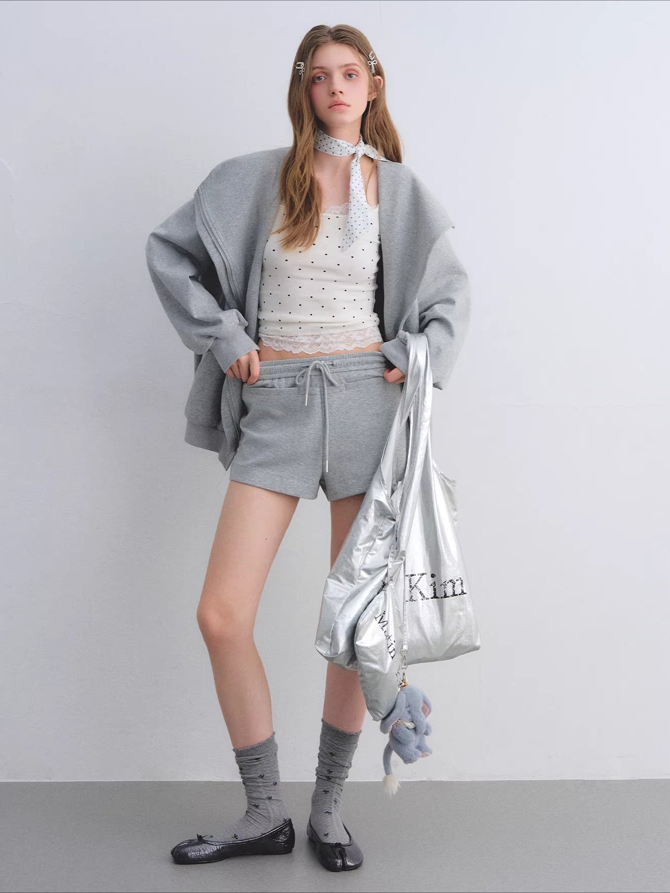 Hooded Zip-Up Sweatshirt & Flared Sweatpants Set