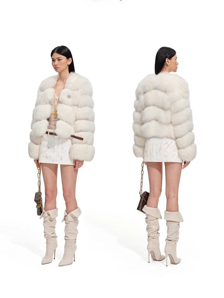 Polar Shearling Fox Fur Jacket