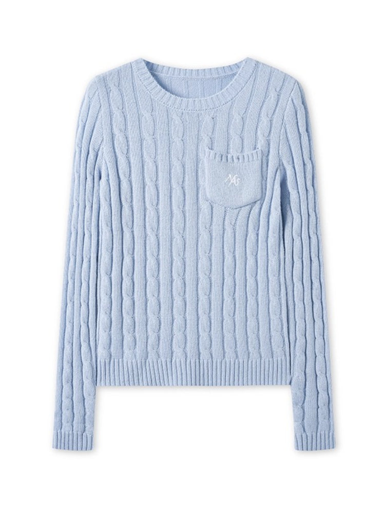 "Djembe Series" Wool Round Neck Slim Knit Crewneck - CHINASQUAD