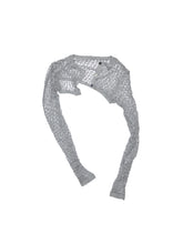 Hollow-Out Knitted Cropped Long-Sleeve Cover-Up - CHINASQUAD