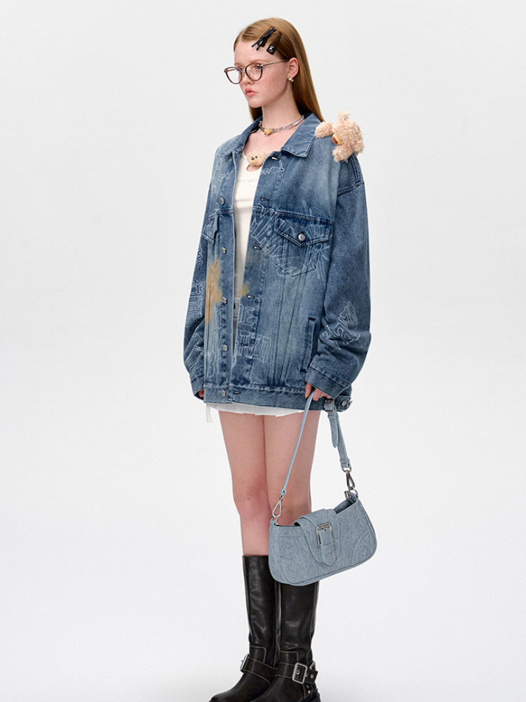 Full Graffiti Denim Jacket - CHINASQUAD
