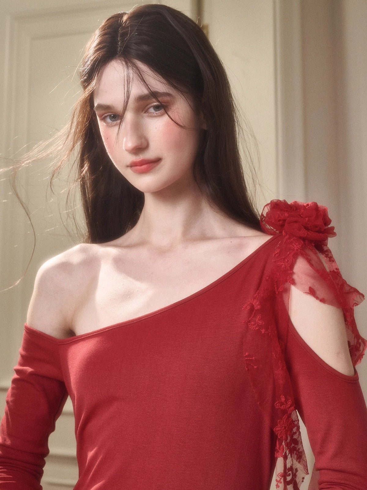 Berry Glaze Off-Shoulder Knit Maxi Dress