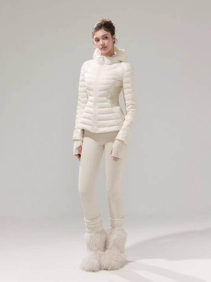 Lightweight 90% Down Quilted Stand-Collar Coat