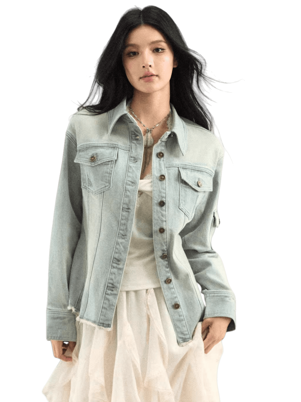 Washed Lightweight Stretch Denim Jacket