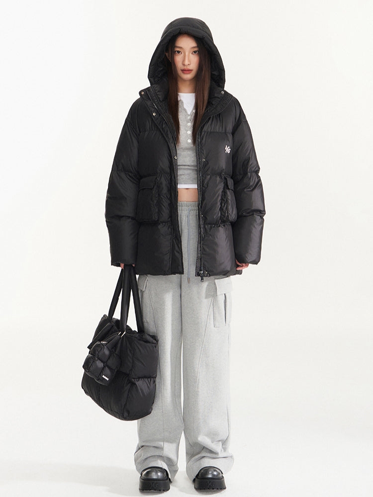White Duck Down Hooded Jacket - CHINASQUAD