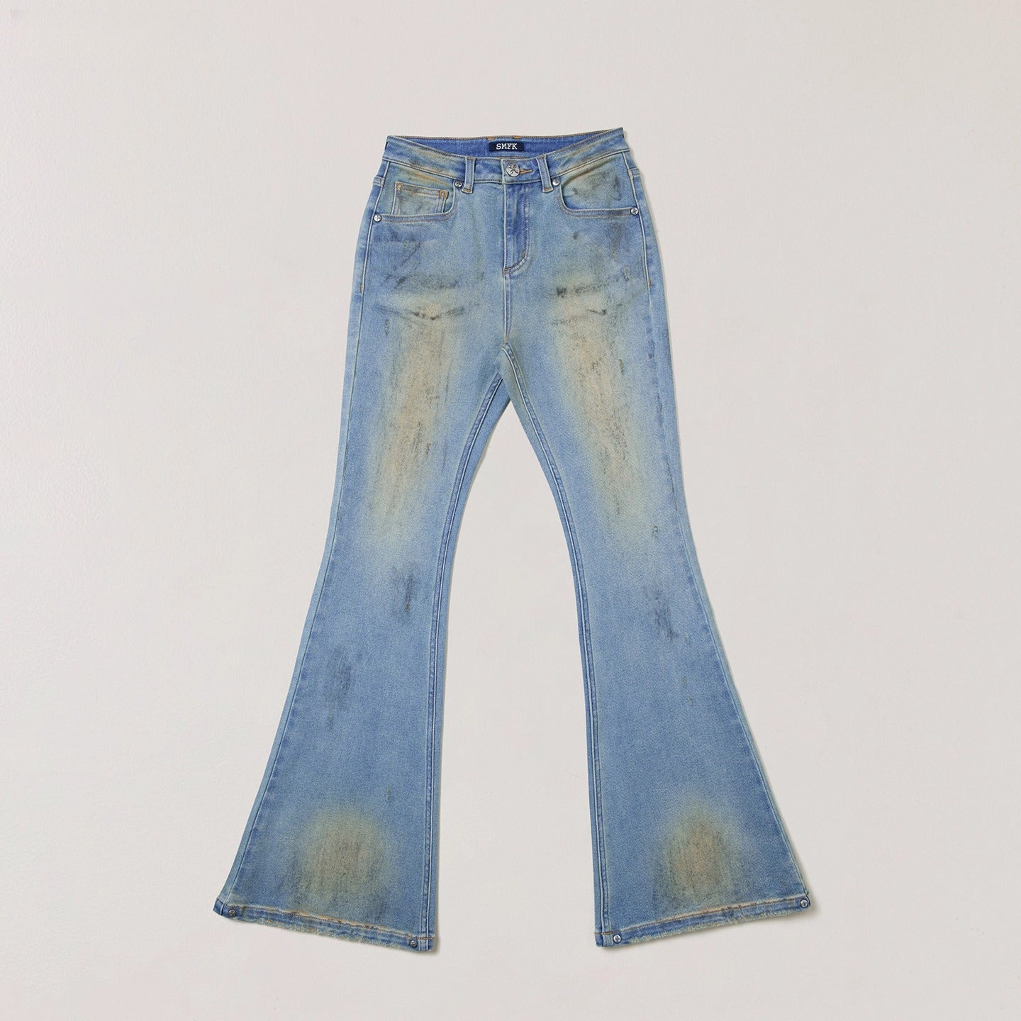 Desert Storm Hand-Painted Flared Jeans