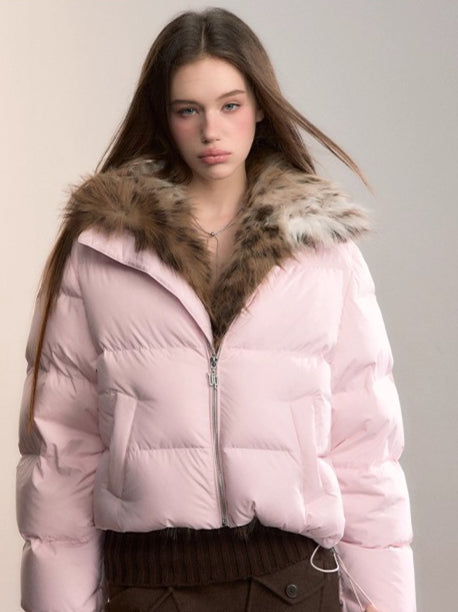 Detachable Faux Fur Collar Down Jacket