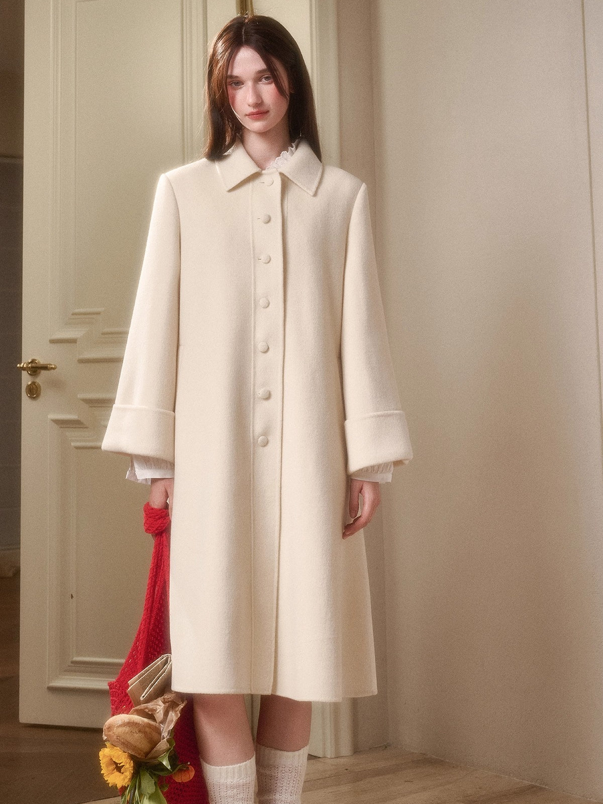 Playful Winter 100% Wool Cape Coat