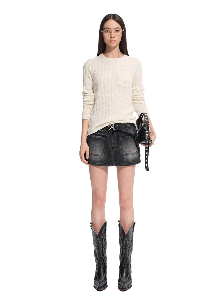 "Djembe Series" Wool Round Neck Slim Knit Crewneck - CHINASQUAD