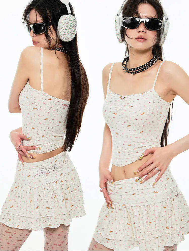 Rhinestone-embellished Knit Mini Skirt - CHINASQUAD