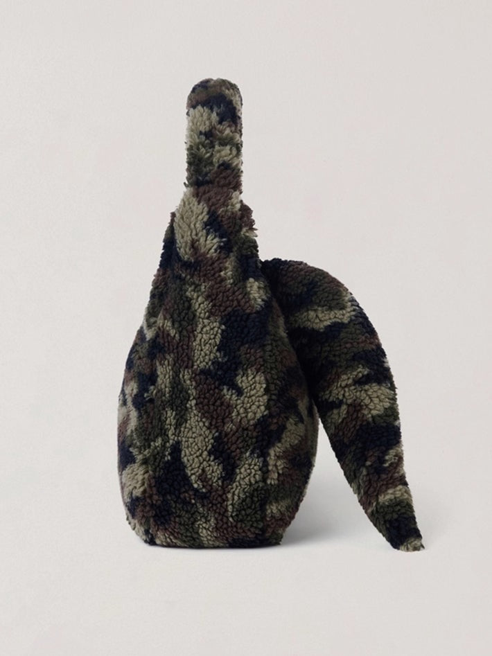 Cross Relic Faux Fur Stone Bag