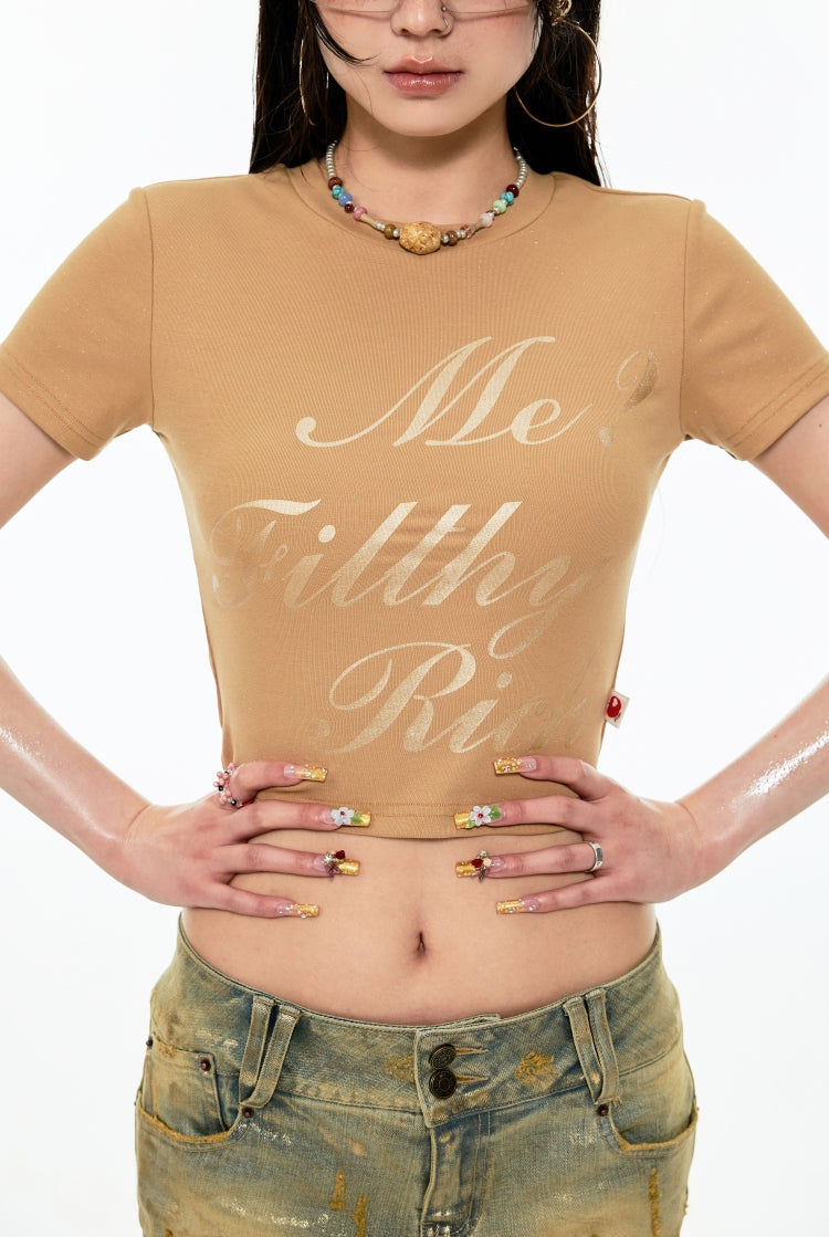 Waist-Cinched Basic T-Shirt - CHINASQUAD