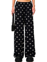 Black & Gray Floral Straigh-Leg Pants - CHINASQUAD