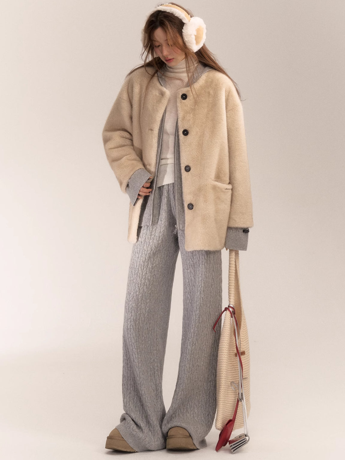 Wool Blend Hooded Knit Cardigan - CHINASQUAD