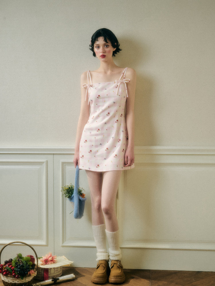 Strappy Floral Print Dress - CHINASQUAD