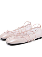 Sheepskin Microfiber Mesh Strap Mary Jane Flats - CHINASQUAD