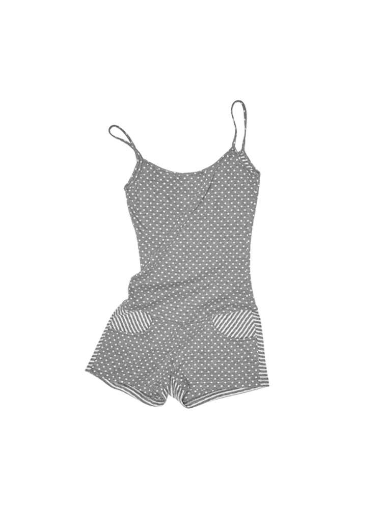 Polka Dot Stripe Jumpsuit Set - CHINASQUAD